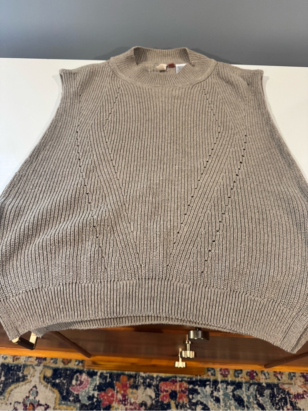 Pilcro Sleeveless Knit Pullover Vest in Taupe